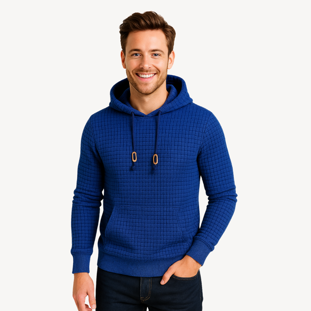 BerlinGlamour | Gestructureerde herenhoodie van polyesterbreisel 1