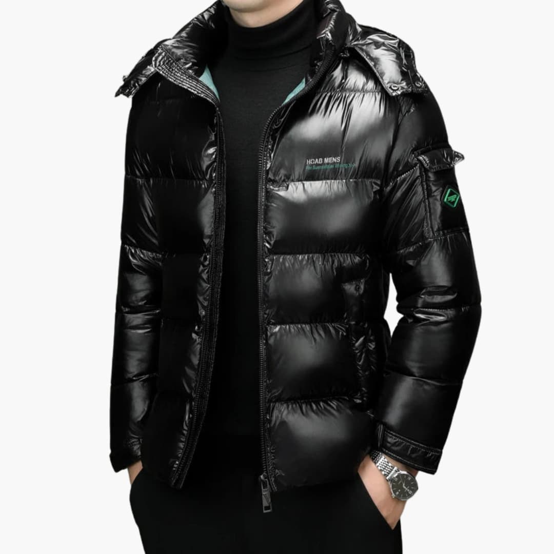 BerlinGlamour | Gevoerde herenjas met rits en opstaande kraag 0