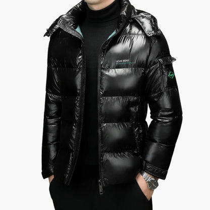 BerlinGlamour | Gevoerde herenjas met rits en opstaande kraag 0