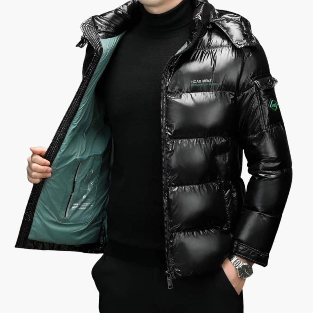 BerlinGlamour | Gevoerde herenjas met rits en opstaande kraag 1