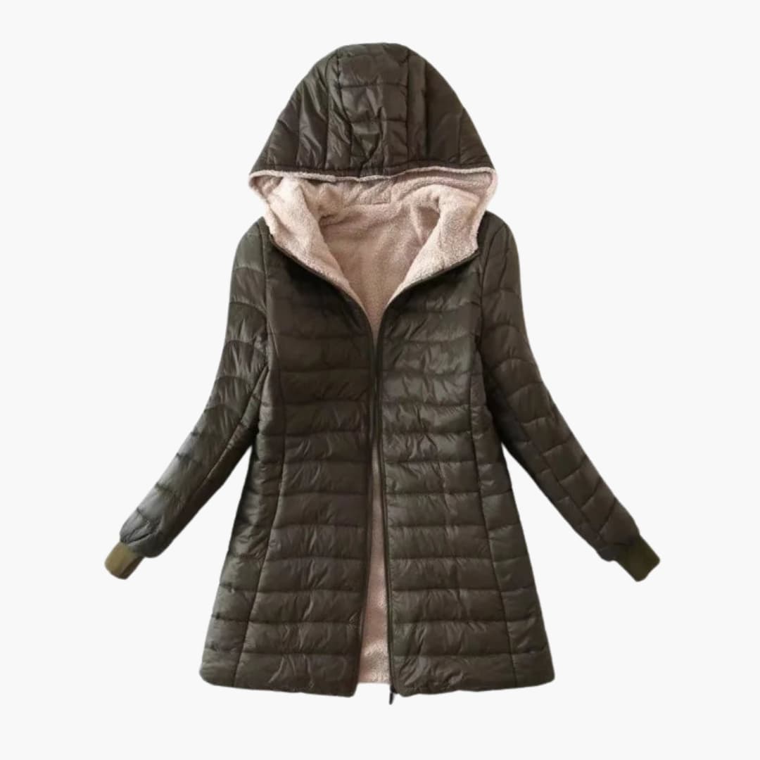 BerlinGlamour | Gewatteerde capuchonjas voor dames 3