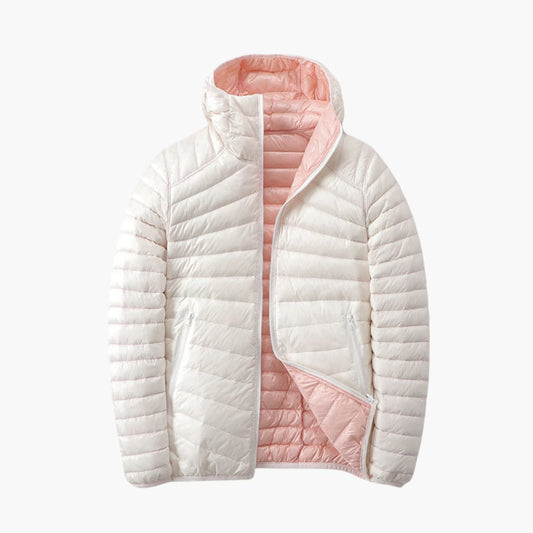 BerlinGlamour | Gewatteerde damesjas met capuchon en rits 0