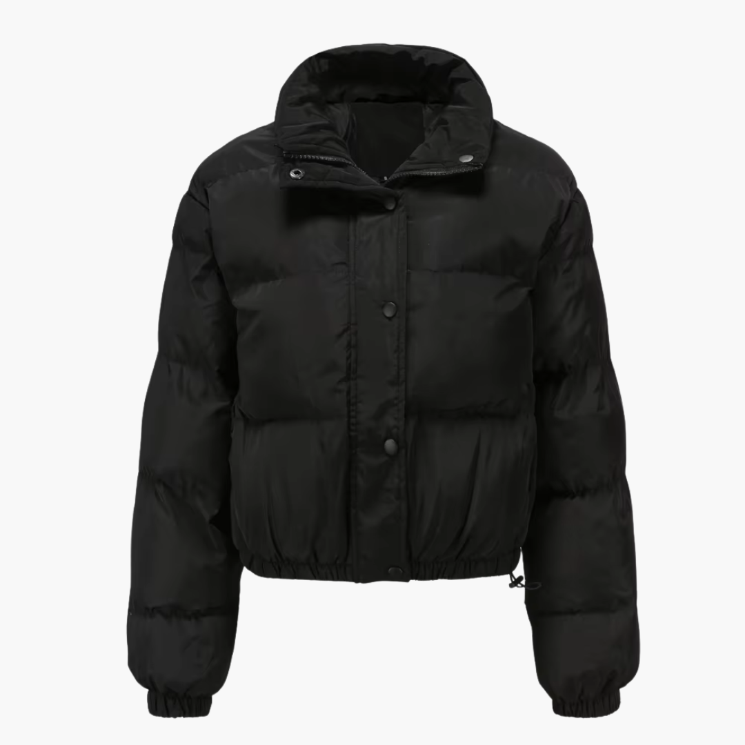 BerlinGlamour | Gewatteerde damesjas met capuchon en rits 0