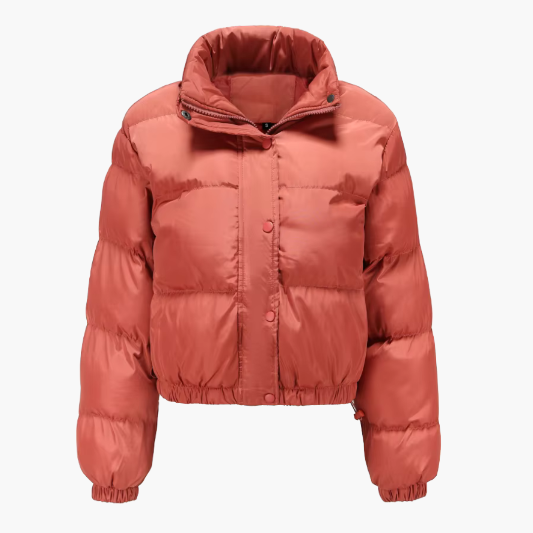 BerlinGlamour | Gewatteerde damesjas met capuchon en rits 3