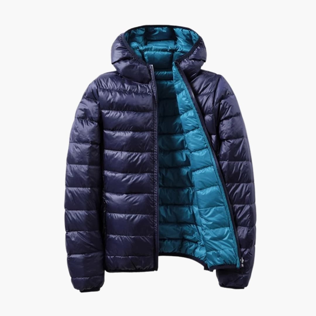 BerlinGlamour | Gewatteerde damesjas met capuchon en rits 4