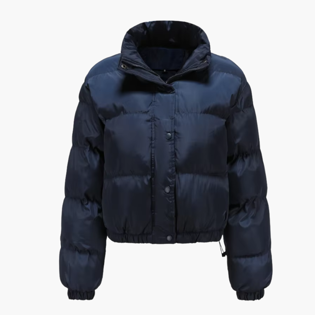 BerlinGlamour | Gewatteerde damesjas met capuchon en rits 4