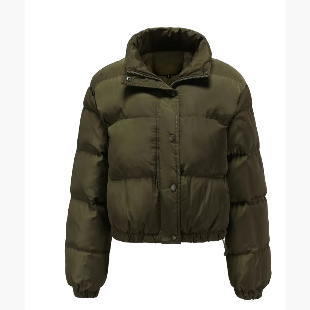 BerlinGlamour | Gewatteerde damesjas met capuchon en rits 6