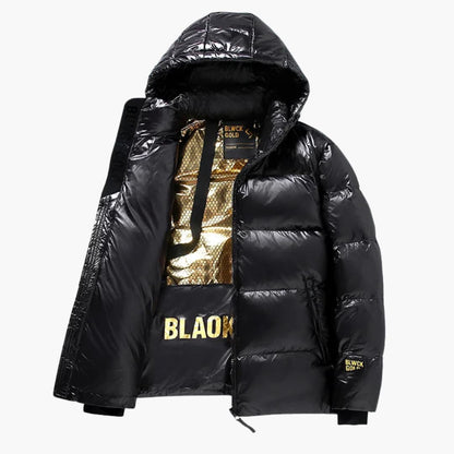 BerlinGlamour | Gewatteerde herenjas met capuchon en rits 1