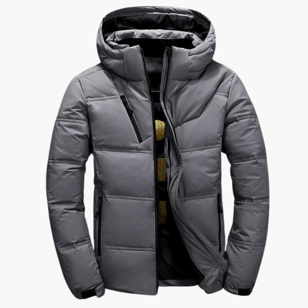 BerlinGlamour | Gewatteerde herenjas met capuchon en ritszakken 3