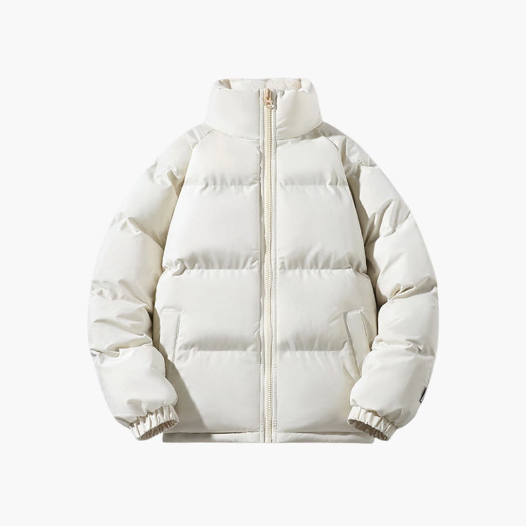 BerlinGlamour | Gewatteerde herenjas met rits en hoge kraag 6