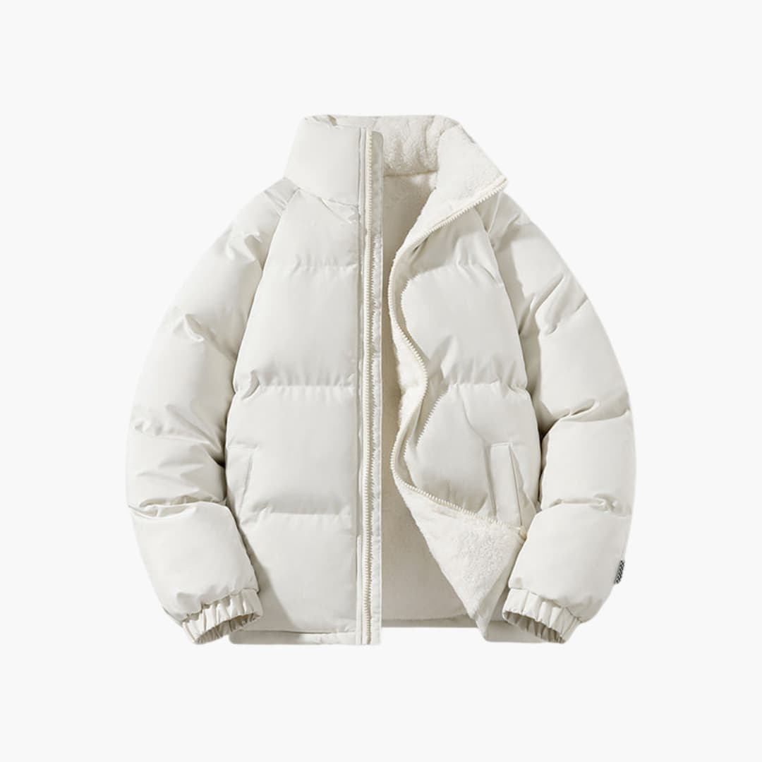 BerlinGlamour | Gewatteerde herenjas met rits en hoge kraag 7