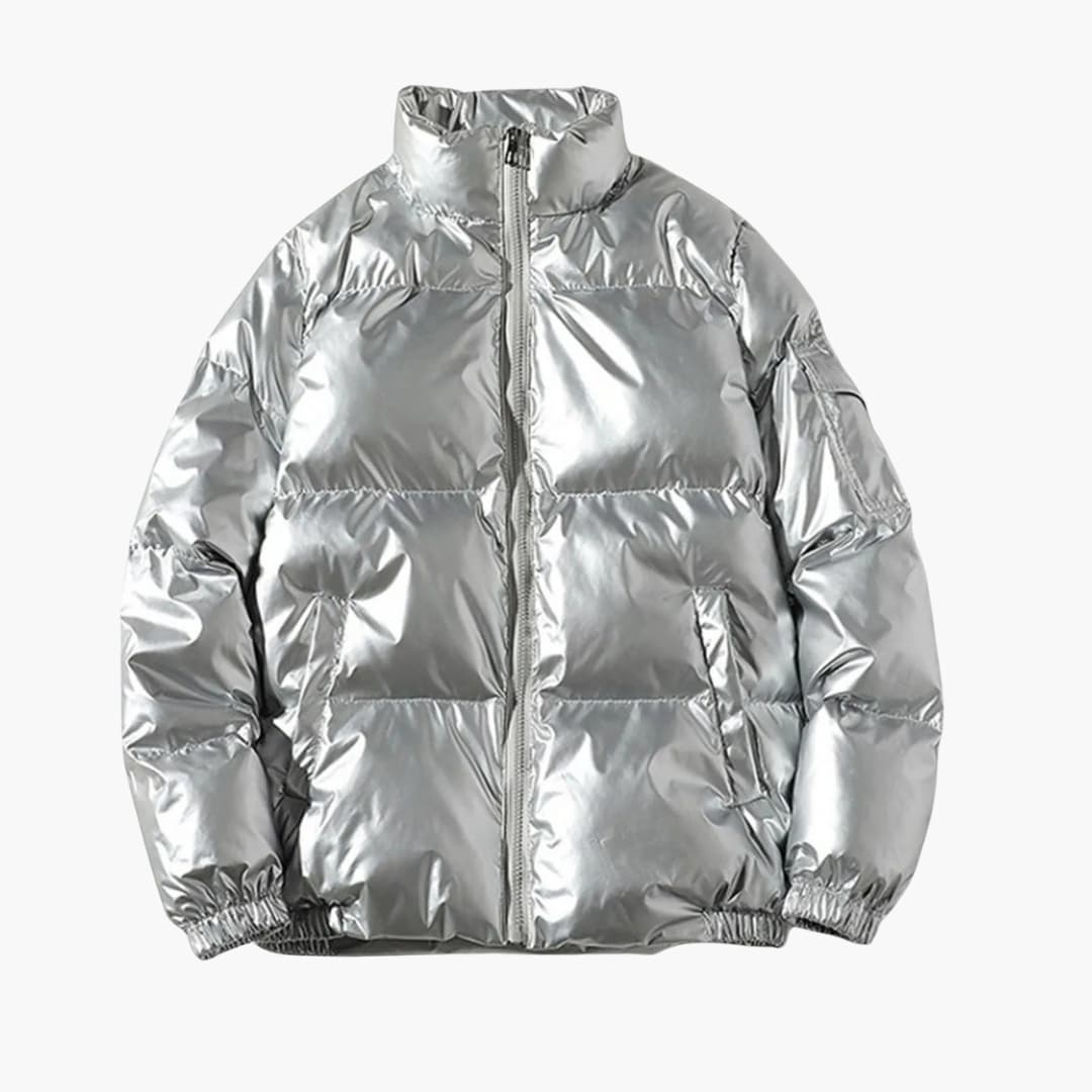 BerlinGlamour | Gewatteerde herenjas met rits en opstaande kraag 1