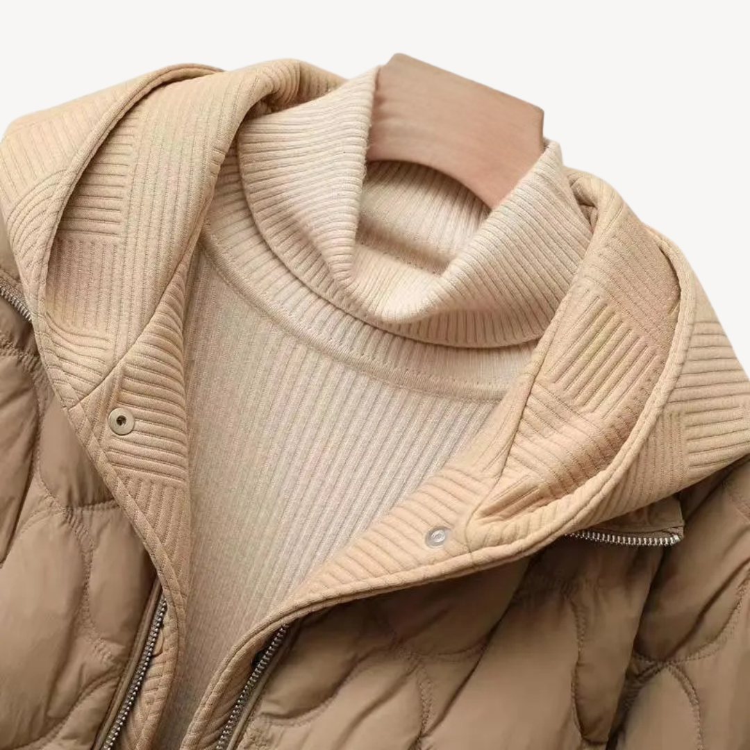 BerlinGlamour | Gewatteerde pufferjas met capuchon voor dames 3