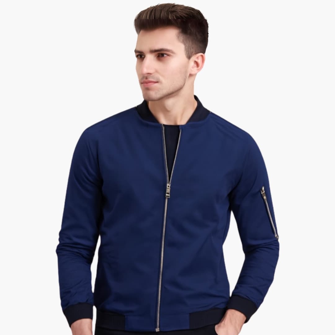 BerlinGlamour | Heren bomberjack met geribbelde manchetten 1