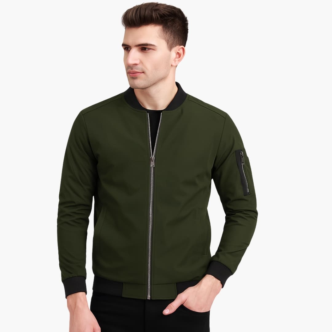 BerlinGlamour | Heren bomberjack met geribbelde manchetten 4