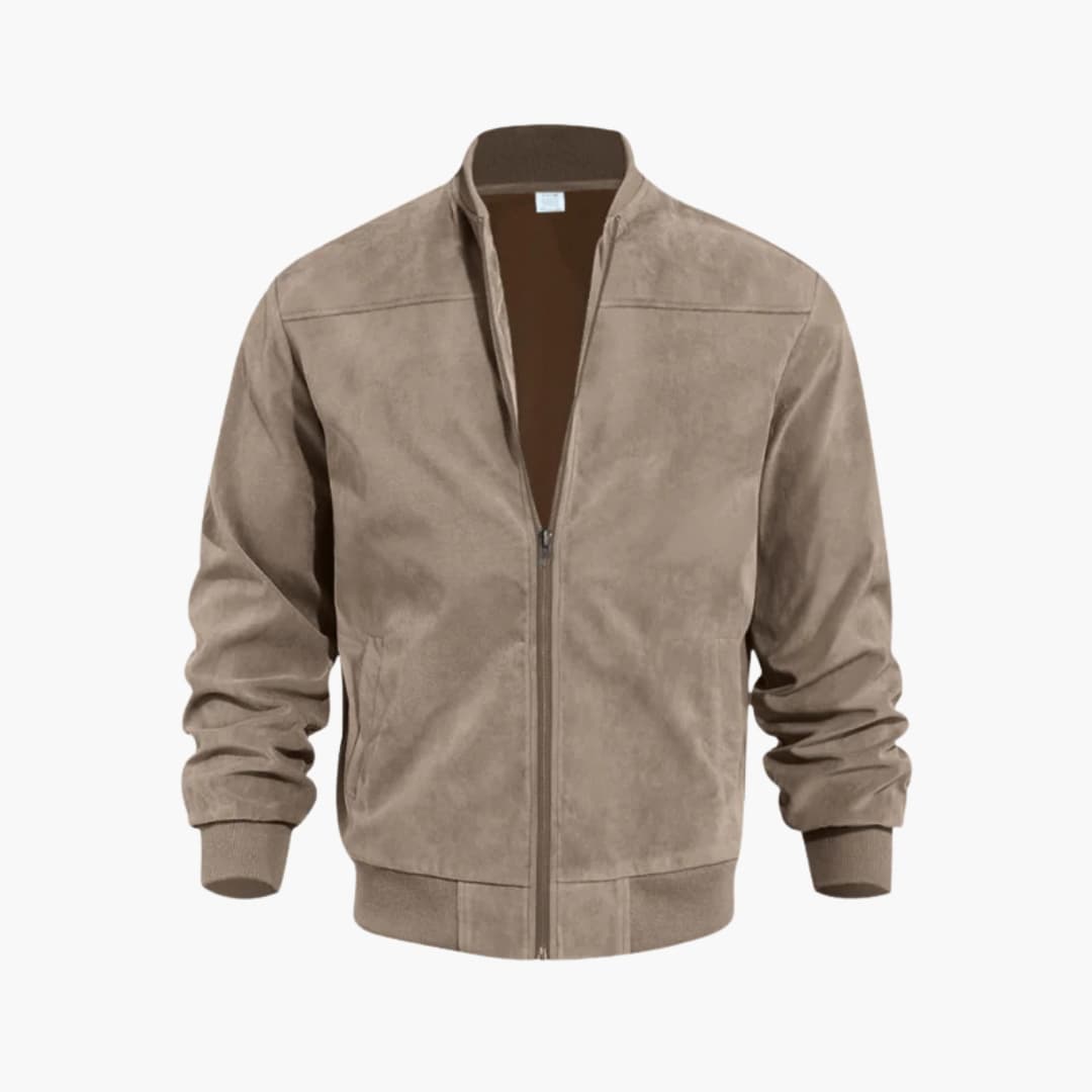 BerlinGlamour | Heren bomberjack met rits aan de voorkant en geribbelde manchetten 0