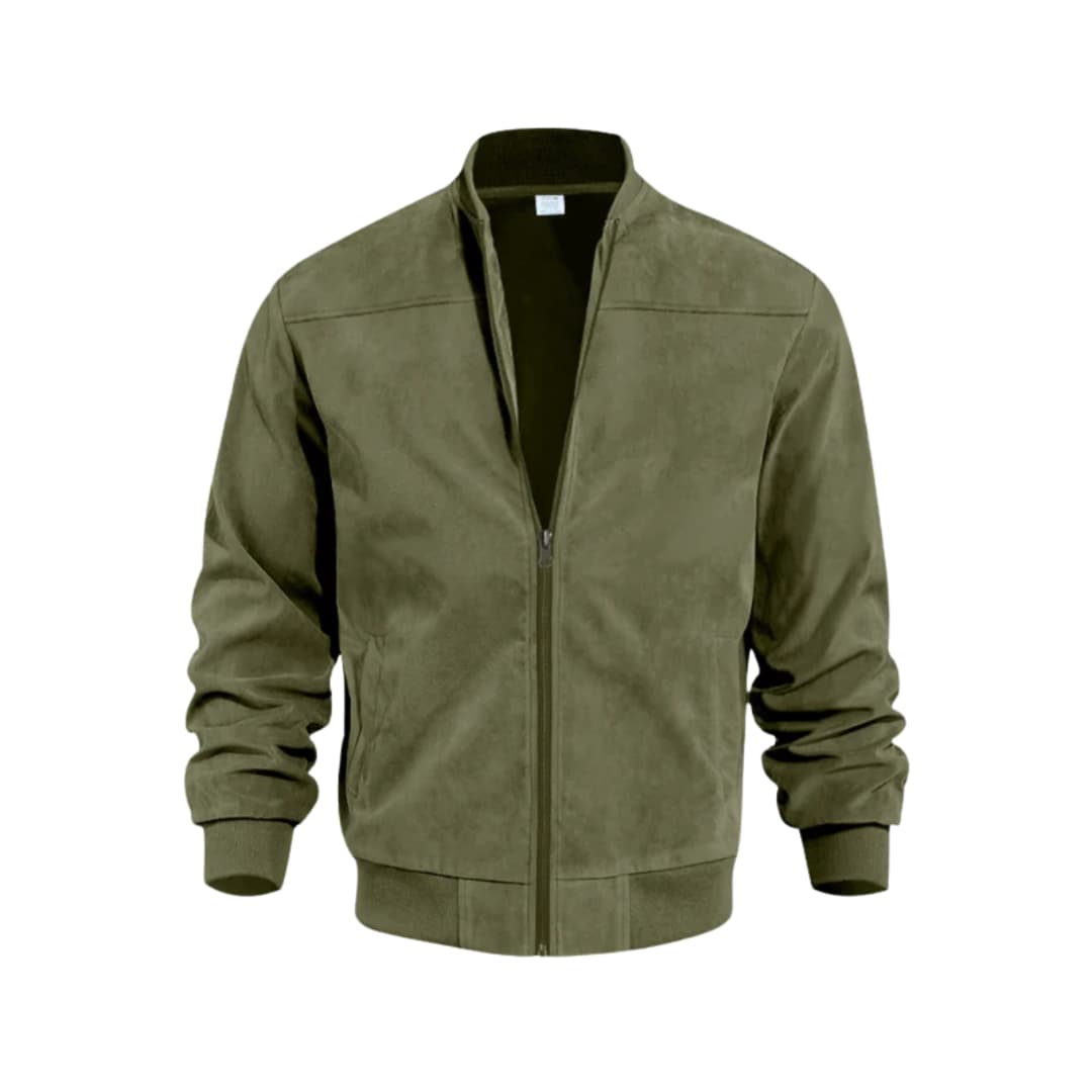 BerlinGlamour | Heren bomberjack met rits aan de voorkant en geribbelde manchetten 1