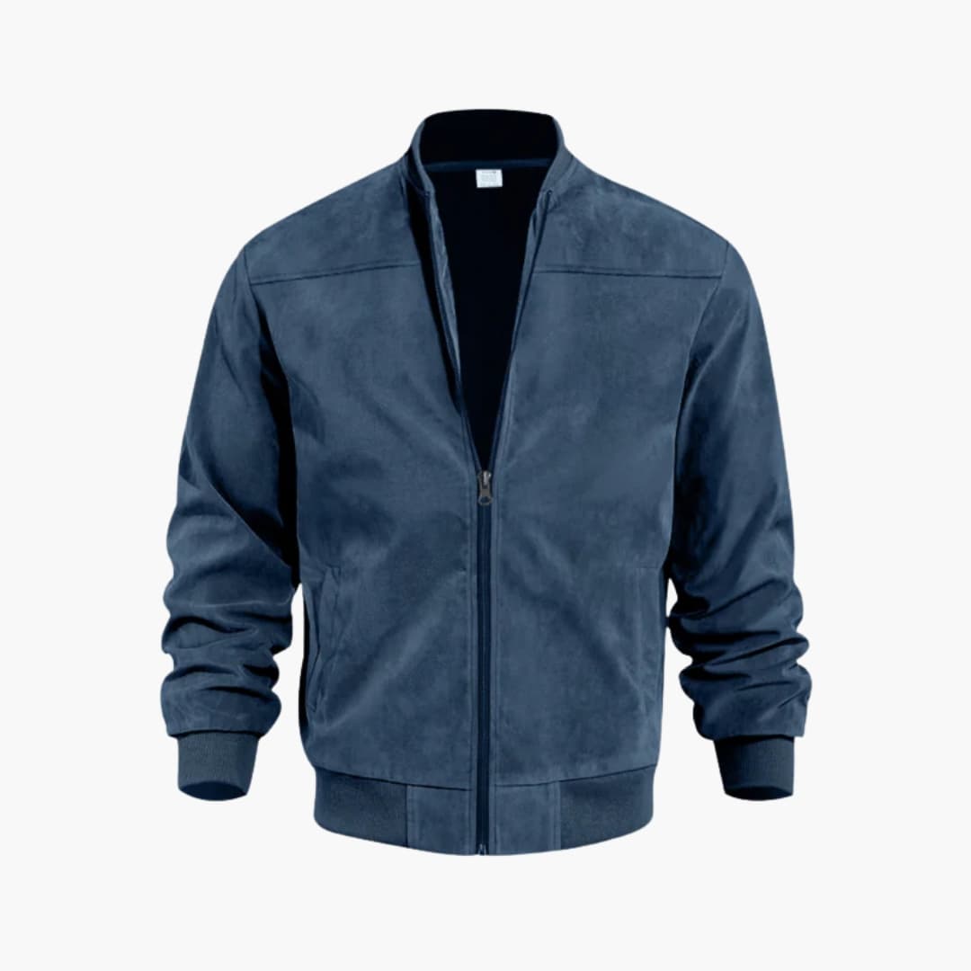 BerlinGlamour | Heren bomberjack met rits aan de voorkant en geribbelde manchetten 2