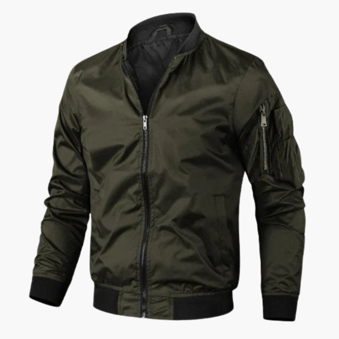 BerlinGlamour | Heren bomberjack met rits en geribbelde manchetten 0