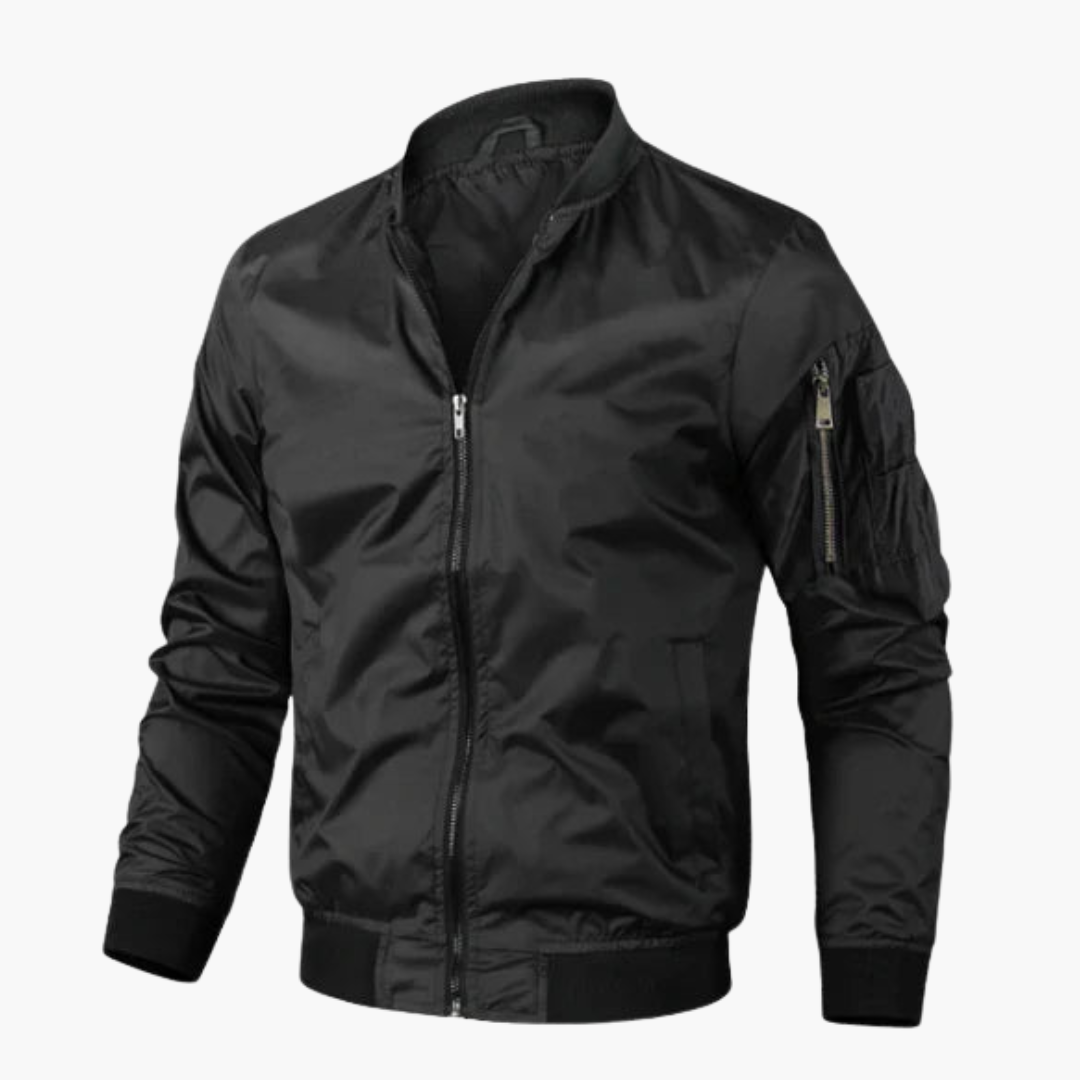 BerlinGlamour | Heren bomberjack met rits en geribbelde manchetten 1