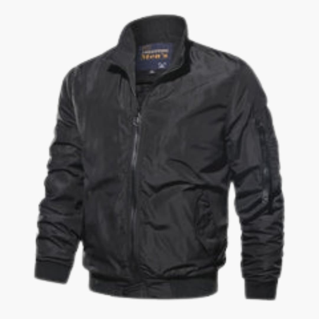 BerlinGlamour | Heren bomberjack met rits en geribbelde zoom 2