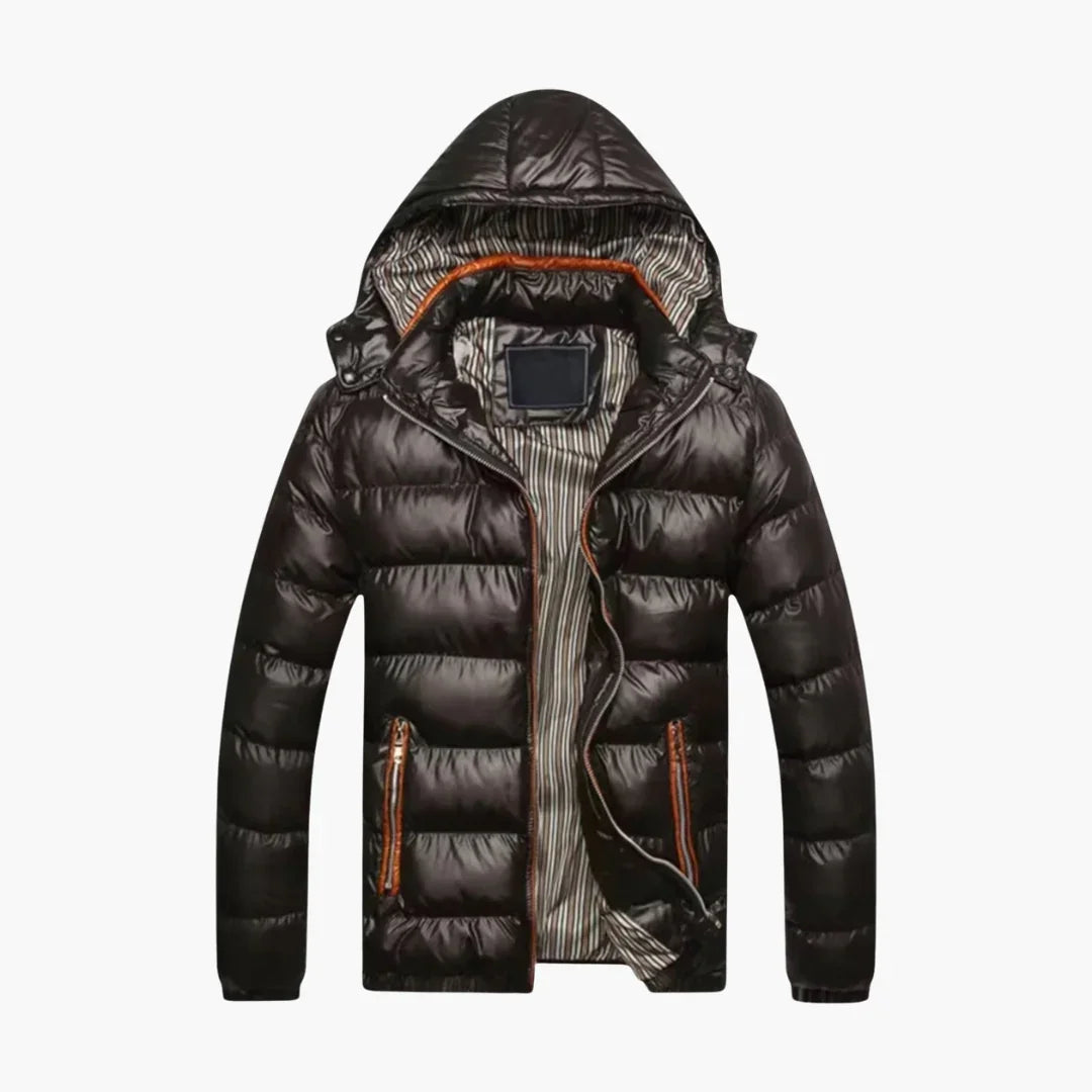 BerlinGlamour | Heren donsjack met glanzende afwerking 0