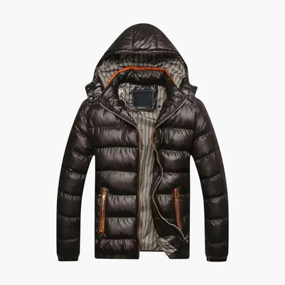 BerlinGlamour | Heren donsjack met glanzende afwerking 0