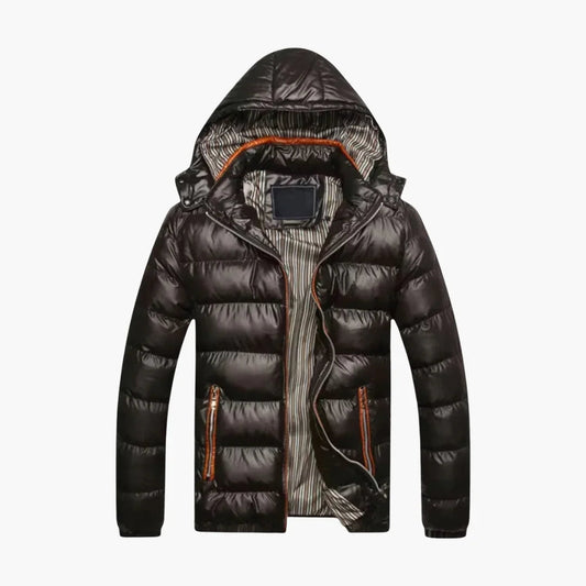 BerlinGlamour | Heren donsjack met glanzende afwerking 0