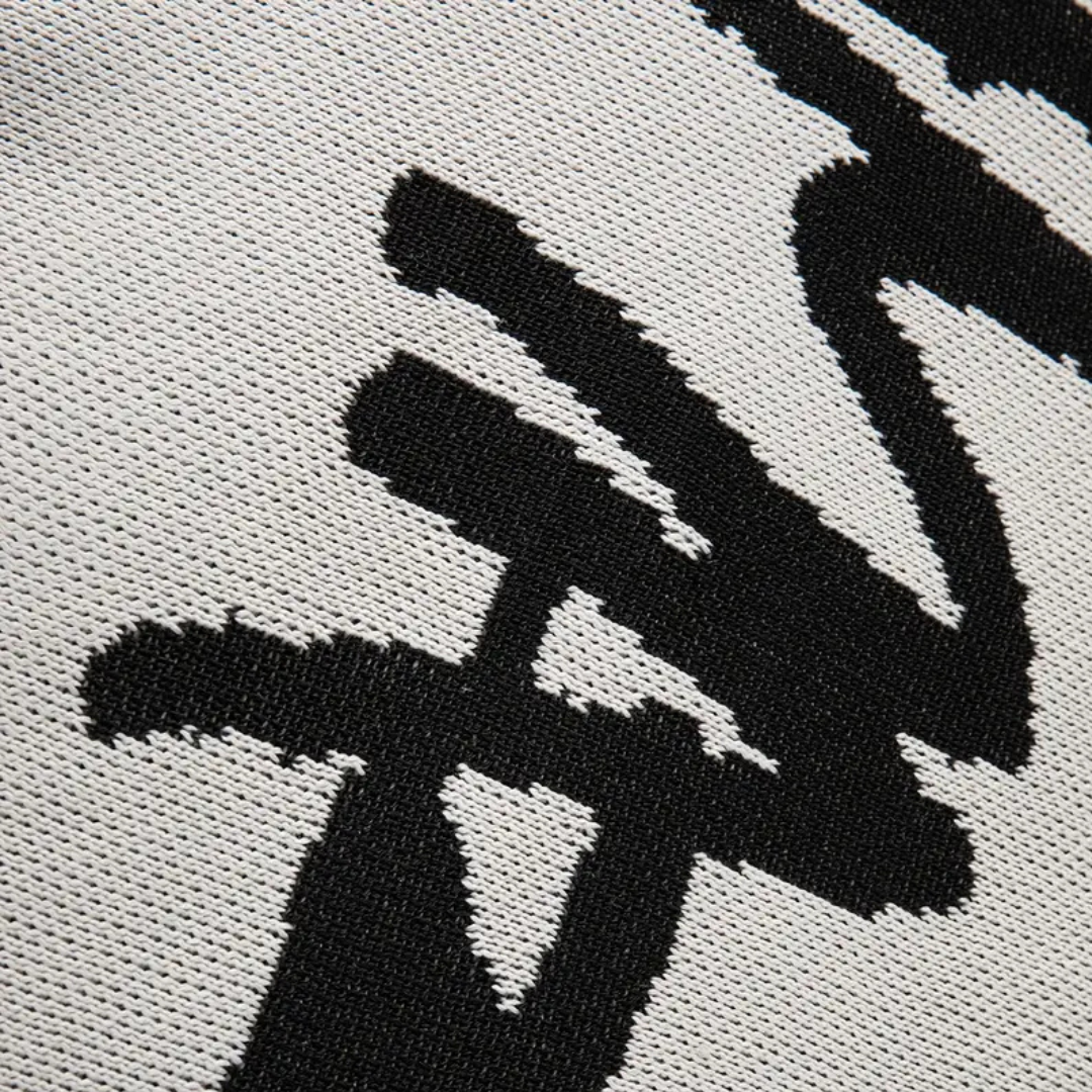 BerlinGlamour | Heren gebreide trui met graffiti print 3