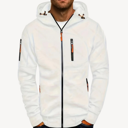 BerlinGlamour | Heren hoodie met rits van katoenfleece 0