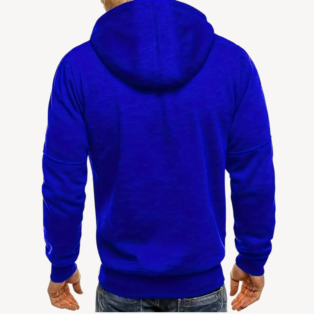 BerlinGlamour | Heren hoodie met rits van katoenfleece 2