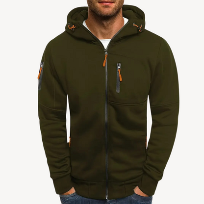 BerlinGlamour | Heren hoodie met rits van katoenfleece 3