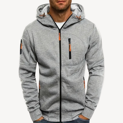 BerlinGlamour | Heren hoodie met rits van katoenfleece 9