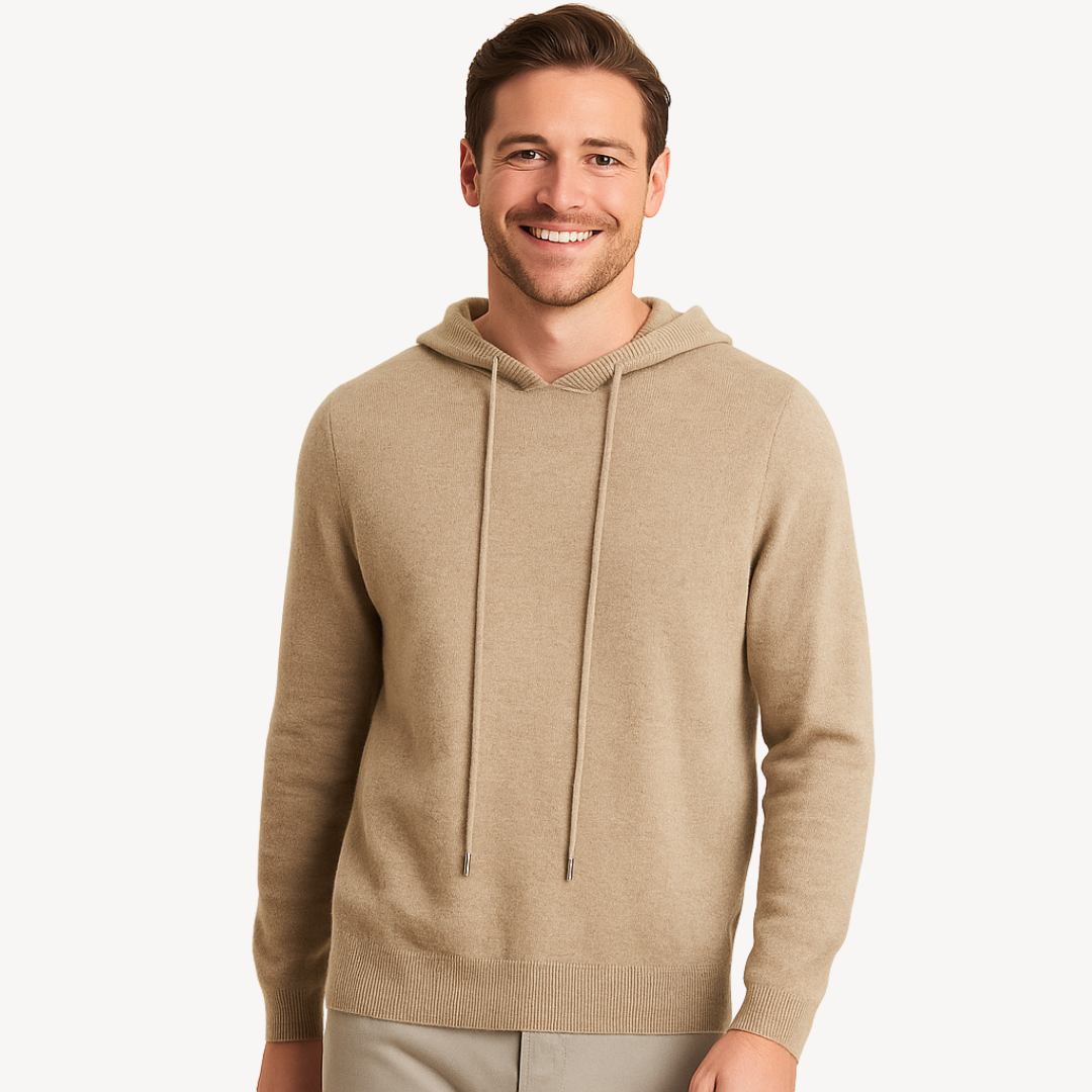 BerlinGlamour | Heren kasjmier gebreide hoodie 1