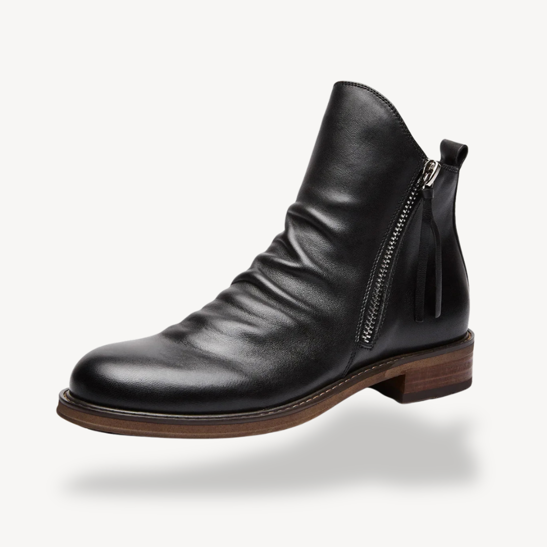 BerlinGlamour | Heren leren enkellaarsjes met rits 1