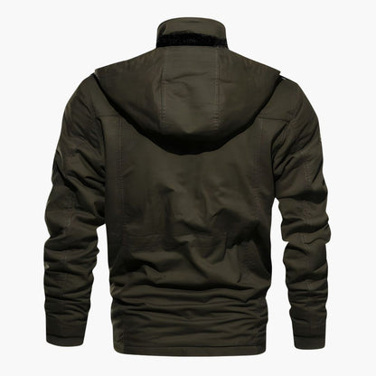 BerlinGlamour | Heren militair jack met capuchon en meerdere zakken 5