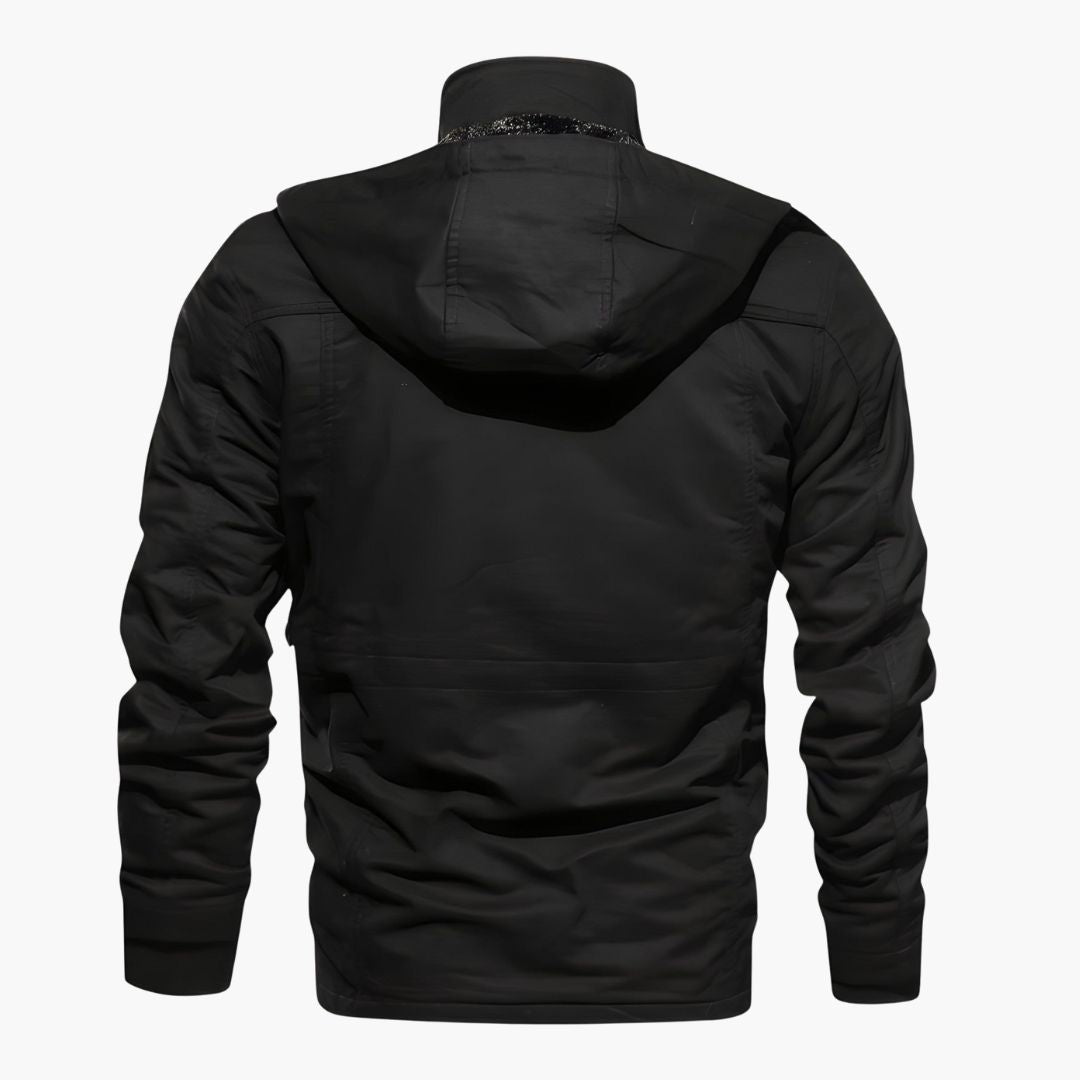 BerlinGlamour | Heren militair jack met capuchon en meerdere zakken 8