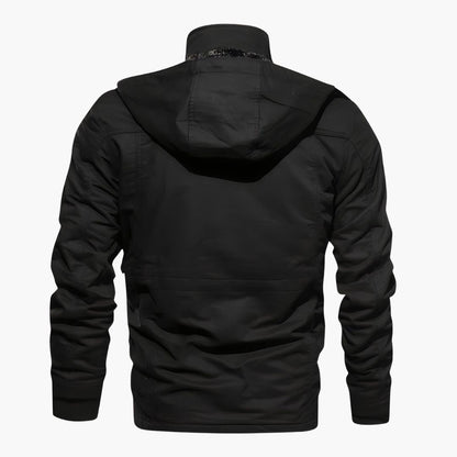 BerlinGlamour | Heren militair jack met capuchon en meerdere zakken 8