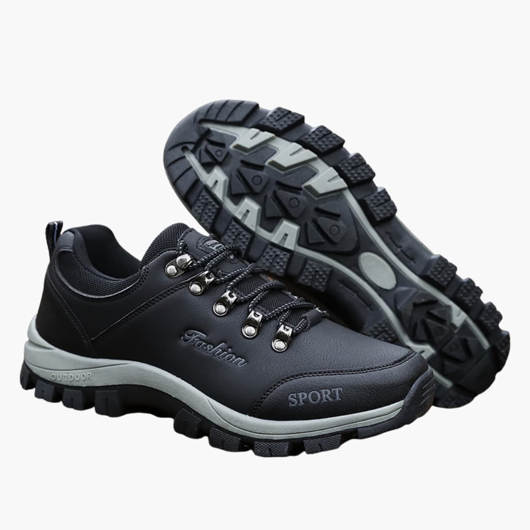 BerlinGlamour | Heren outdoor wandelschoenen met vetersluiting en structuurzool 0
