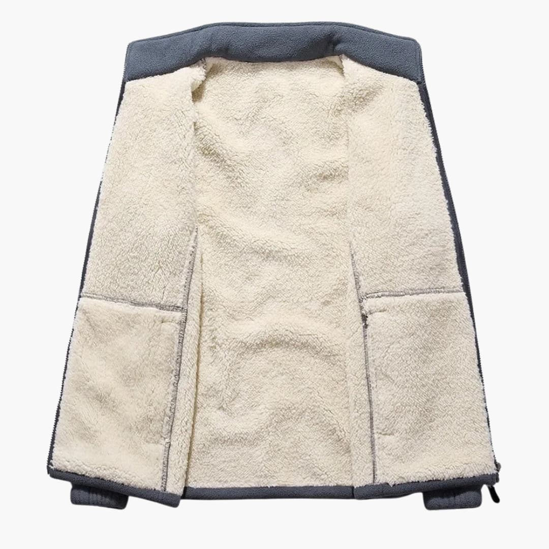 BerlinGlamour | Heren winterfleecejack met rits en opstaande kraag 2