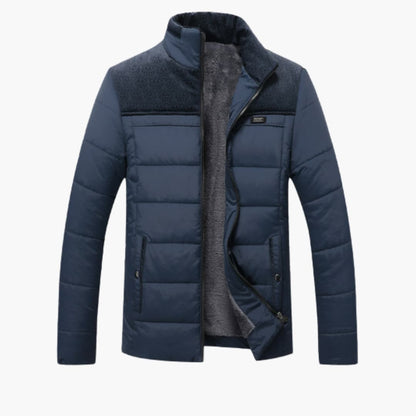 BerlinGlamour | Heren winterjas met doorlopende rits en opstaande kraag 3