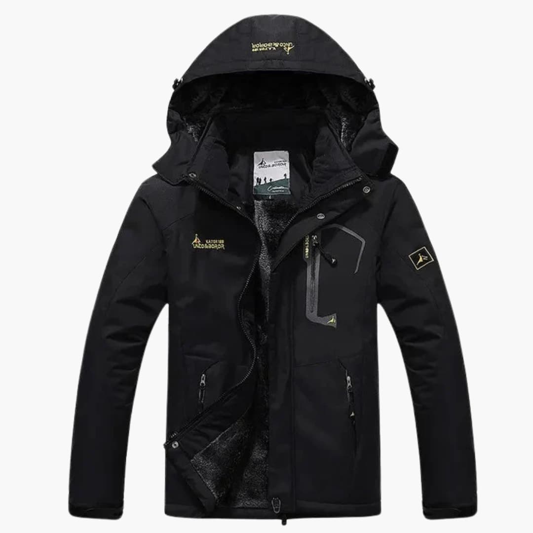 BerlinGlamour | Heren winterjas met rits en afneembare capuchon 3