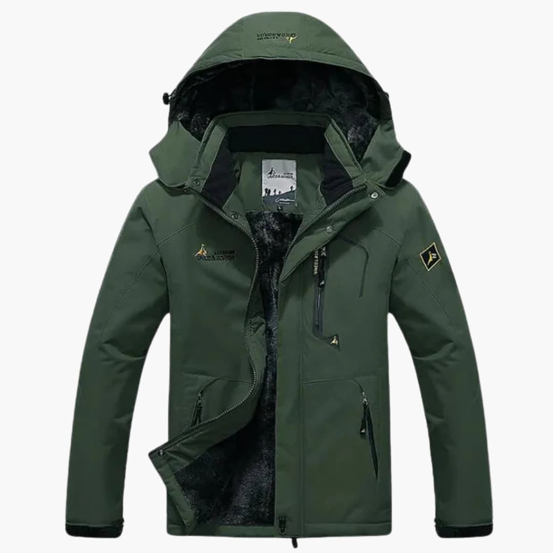 BerlinGlamour | Heren winterjas met rits en afneembare capuchon 5