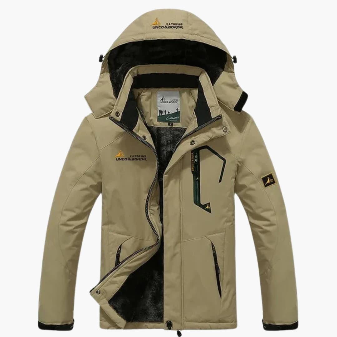 BerlinGlamour | Heren winterjas met rits en afneembare capuchon 6