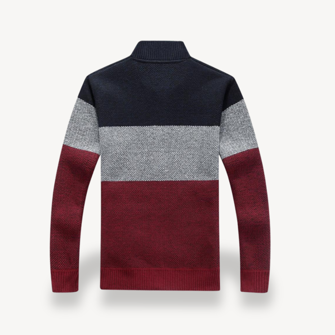 BerlinGlamour | Herencardigan met opstaande kraag en rits 1