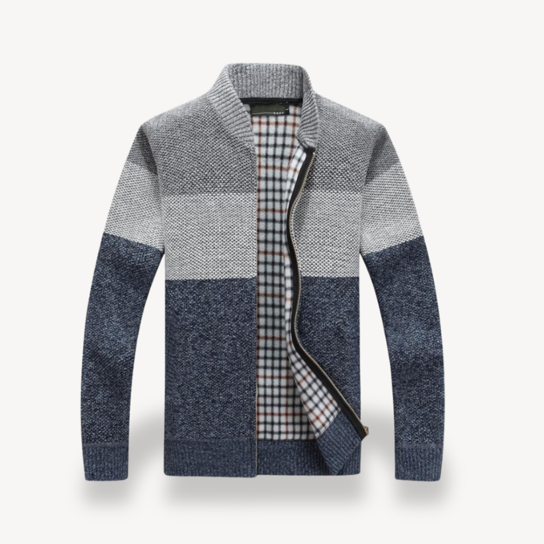 BerlinGlamour | Herencardigan met opstaande kraag en rits 3