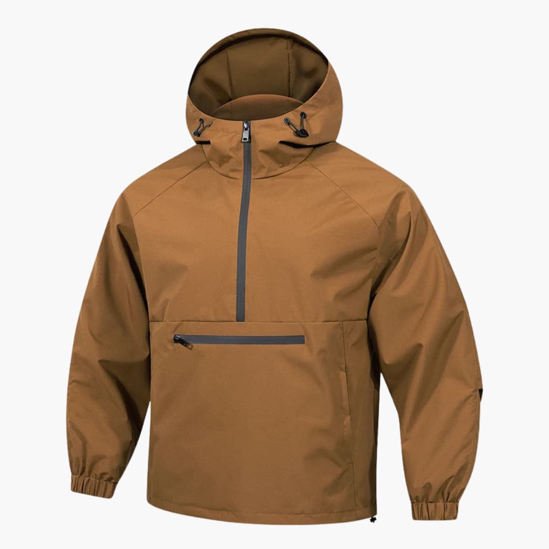 BerlinGlamour | Herenjas met capuchon, rits aan de voorkant en lange mouwen 1