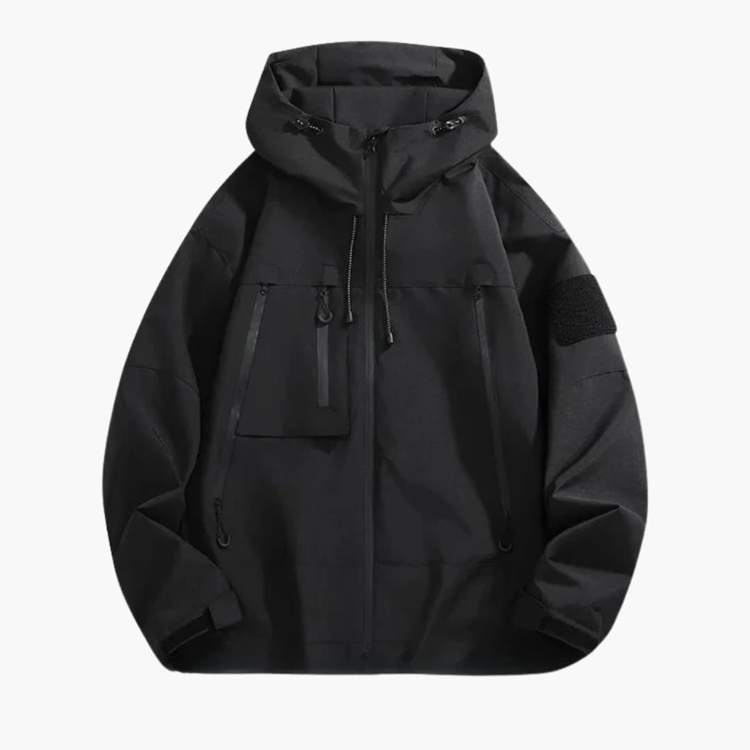 BerlinGlamour | Herenjas met capuchon en rits aan de voorkant 1