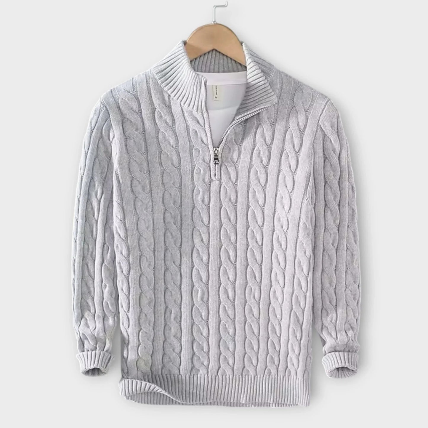 BerlinGlamour | Herentrui met gestructureerde halve rits 0