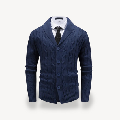 BerlinGlamour | Herenvest met sjaalkraag en kabelpatroon 0